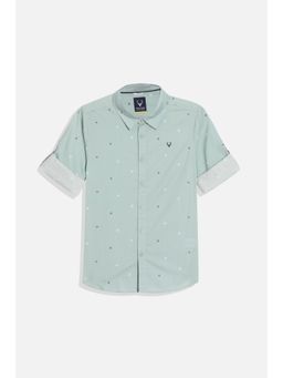 Allen Solly - Boys Green Slim Fit Print Casual Shirt