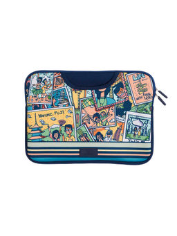 Teal by CHUMBAK - Blue Around The World Laptop Sleeve