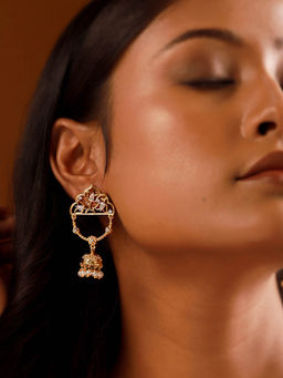 Voylla - Shahi Dwar Naira Stone Studded Jhumka Earrings