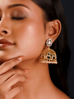 Voylla - Shahi Dwar Maharani Stone Jhumka Earrings