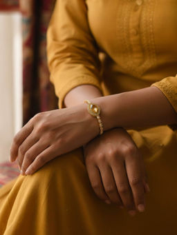 Accessher - Gold-Tone Marquise Crystal Adjustable Bracelet