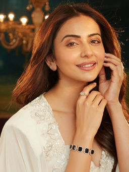 Accessher - Rose-Gold Black Crystal Adjustable Charm Bracelet