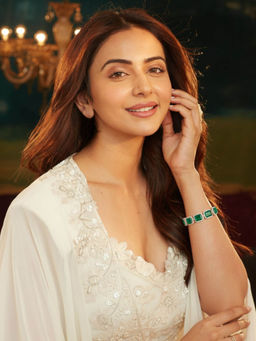 Accessher - Rose-Gold Emerald Green Crystal Adjustable Charm Bracelet Women