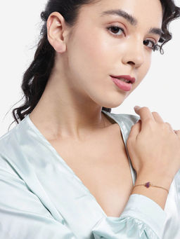 Deebaco - Purple Stone Gold-Plated Bracelet