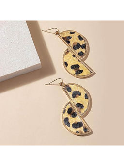 Deebaco - Multi-Color Rose Gold Plated Faux Leather Drop Earrings