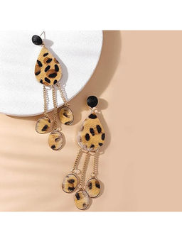 Deebaco - Animal Printed Teardrop Shaped Drop Earrings
