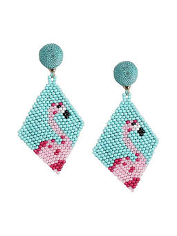 Deebaco - Multi-Color Western Gold-Plated Chunky Drop Earrings