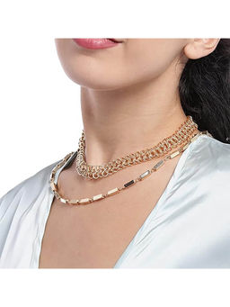 Deebaco - Gold-Plated Chunky Looped Statement Necklaces (Pack Of 2)