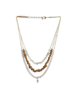 Deebaco - Gold-Plated Multi-Layered Stone Chain Necklace