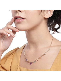 Deebaco - Gold-Plated Multi-Stone Necklace