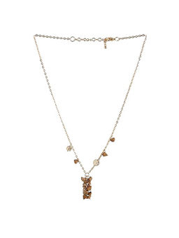 Deebaco - Gold-Plated Brown Unakite Chain Necklace