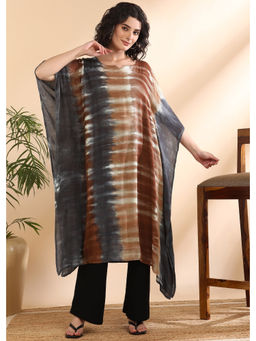 Maaesa - Women Tie-Dye Rayon Crepe Multi-Color Kaftan