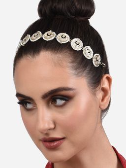 Zaveri Pearls - Gold Tone Kundan & Pearls Traditional Kundan Head Chain-ZPFK13751