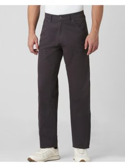Mufti - Men Dark Charcoal Solid Cargo Pant