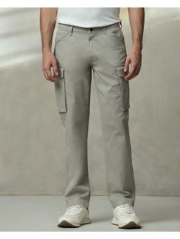 Mufti - Men Light Slate Gray Solid Cargo Pant