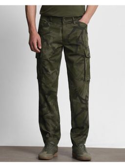 Mufti - Men Dark Olive Camouflage Cargo Pant