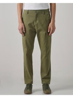 Mufti - Men Deep Olive Solid Cargo Pant