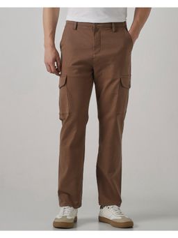 Mufti - Men Rich Tobacco Brown Solid Cargo Pant
