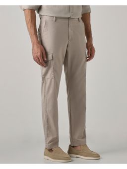 Mufti - Men Beige Solid Cargo Pant