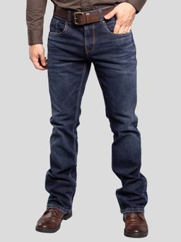 ROOKIES - Navy Blue 5 Pocket Slim Fit Low Rise Straight Jeans (RJ5909)