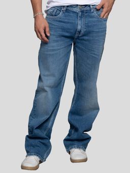 ROOKIES - Medium Blue 5 Pocket Mid Rise Loose Wide Jeans (RJ5956)