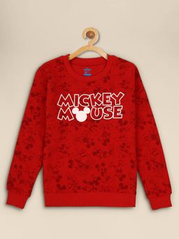 Kidsville - Mickey & Friends Printed Red Sweatshirt For Boys