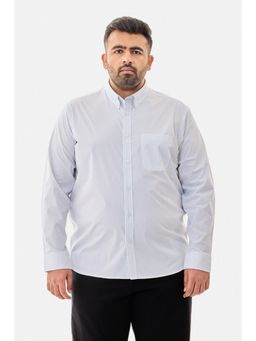 Snitch - White Stripes Full Sleeves Regular Semi Formal Plus Size Shirt For Men