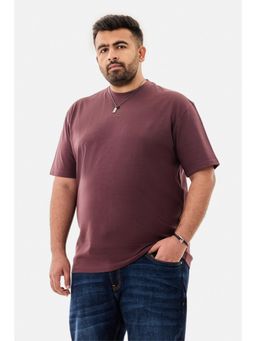 Snitch - Sassafras Solid Half Sleeves Oversized Casual Plus Size T-Shirt For Men