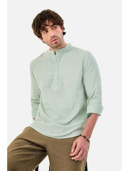 Snitch - Mint Solid Full Sleeves Regular Casual Shirt For Men