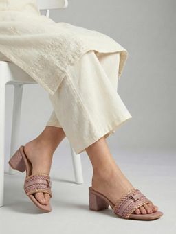 Dollphin - Women Pink Elegant Blush Block Heels