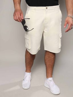 Instafab Plus - Men's Pale Yellow Cargo Shorts