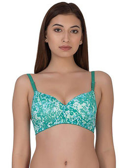 Clovia - Printed Padded Non-Wired Multiway T-Shirt Bra - Green