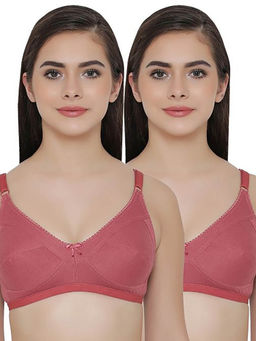 Clovia - Pack of 2 Full Coverage Non Padded Wirefree Full Cup Bra's - Pink