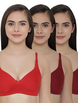 Clovia - Pack of 3 Full Coverage Non Padded Wirefree Full Cup Bra's - Multi-Color