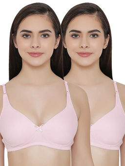 Clovia - Pack of 2 Full Coverage Non Padded Wirefree Full Cup Bra's - Pink