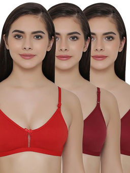 Clovia - Pack of 3 Full Coverage Non Padded Wirefree Full Cup Bra's - Multi-Color