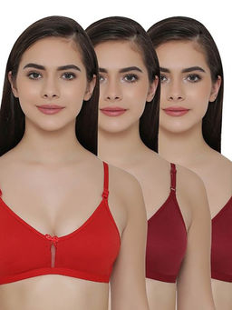 Clovia - Pack of 3 Full Coverage Non Padded Wirefree Full Cup Bra's - Multi-Color