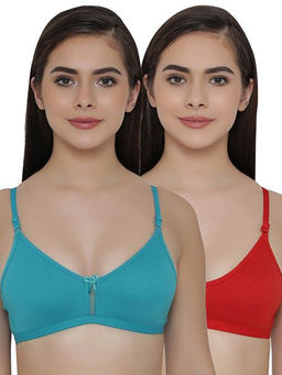 Clovia - Pack of 2 Full Coverage Non Padded Wirefree Full Cup Bra's - Multi-Color