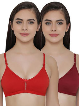 Clovia - Pack of 2 Full Coverage Non Padded Wirefree Full Cup Bra's - Multi-Color