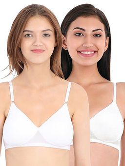 Clovia - Pack of 2 Padded Non-Wired T-Shirt Bra - White