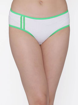 Clovia - Cotton Mid Waist Teen Bikini Panty - White