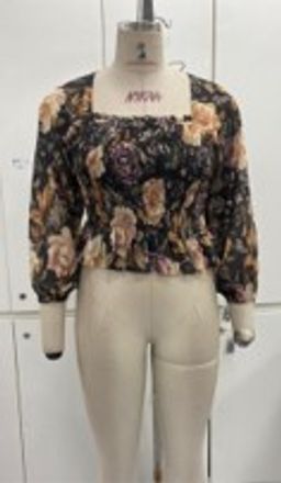 Twenty Dresses by Nykaa Fashion - Multicolor Square Neck Puff Sleeves Ruffled Top