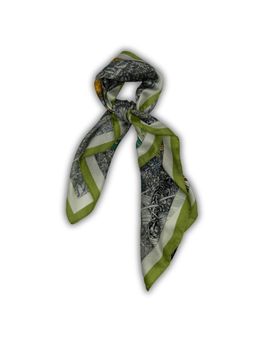 The Tie Hub - Lime Green Multi-Color Soft Finish Pure Microfiber Scenic Floral Men Neckerchief