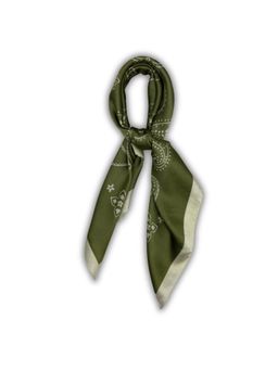 The Tie Hub - Olive Green Off White Soft Finish Pure Microfiber Paisley Bandana Men Neckerchief