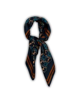 The Tie Hub - Green Navy Reversible Wool Star Grid Stripe Men Scarf