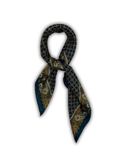 The Tie Hub - Teal Black Reversible Wool Chain Link Men Scarf