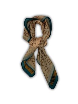 The Tie Hub - Mustard Yellow Teal Reversible Wool Abstract Leaf Men Scarf