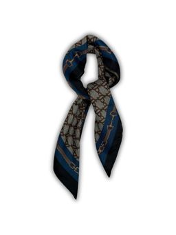 The Tie Hub - Taupe Teal Reversible Wool Interlock Pattern Men Scarf