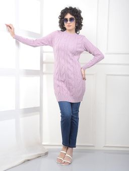 CRIMSOUNE CLUB - Women's Purple Long Length Acrylic Dress