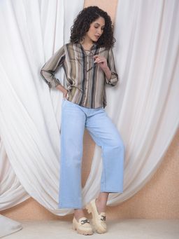 CRIMSOUNE CLUB - Women Stripes Multi-Color Shirt